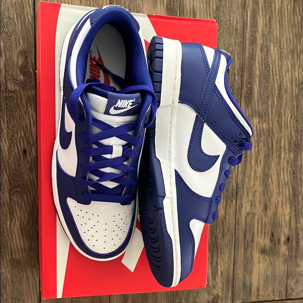 Nike Blue and White Dunks